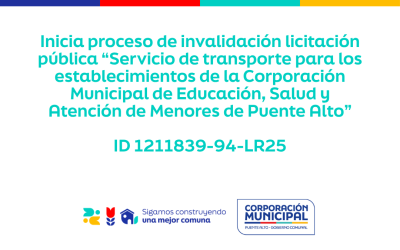 Inicia proceso de invalidación licitación pública ID 1211839-94-LR25